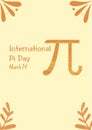 Simple Cream Illustration Pi Day Poster