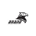 Simple creative bird logo design, black and white eagle logo concept, hawk or falcon silhouette editable your brand icon vector Royalty Free Stock Photo