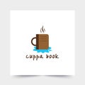 Simple and creative cup and book logos