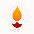 Simple creative diwali festival diya greeting