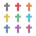 Simple cross icon, color set