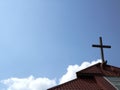 Simple cross on a protestant church Royalty Free Stock Photo