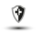 Simple cross shield icon. Vector illustration. EPS 10.