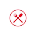 Simple cross spoon fork overlapping design decoration vector