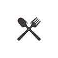 Simple cross spoon fork overlapping design logo vector