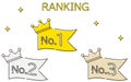 Simple crown and label ranking icon set, 1st to 3rd place Royalty Free Stock Photo
