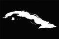 Simple Cuba Map Isolated On Black Background Royalty Free Stock Photo