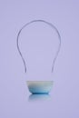 simple cup with a light bulb shape steam, a fresh hot energy coffee drink concept Royalty Free Stock Photo