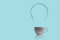 simple cup with a light bulb shape steam, a fresh hot energy coffee drink concept Royalty Free Stock Photo