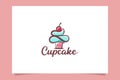 Simple cupcake logo vector graphic