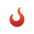 Simple Curve Fire Flames Element Emblem Symbol