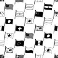 Simple curved flags of different country seamless pattern eps10