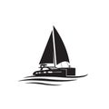 simple custom ship boat yacht sailing logo design vector illustrations Royalty Free Stock Photo