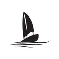 simple custom ship boat yacht sailing logo design vector illustrations Royalty Free Stock Photo