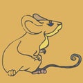 Simple cute brown mouse character Royalty Free Stock Photo