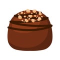 Chocolate Bonbon Candy with Nuts and Dark Choco Icon Animated PNG Illustration