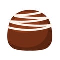 Chocolate Bonbon Candy with White Choco Icon Animated PNG Illustration