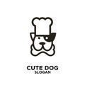 Cute doggy chef vector logo icon design Royalty Free Stock Photo