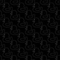 simple cute ducks. Vector seamless cute pattern with ducks white on black Royalty Free Stock Photo