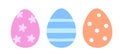 Simple cute Easter egg clipart set. Cute patterned Easter eggs flat vector. Royalty Free Stock Photo