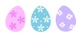 Simple cute Easter egg clipart set. Cute patterned Easter eggs flat vector. Royalty Free Stock Photo