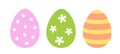 Simple cute Easter egg clipart set. Cute patterned Easter eggs flat vector. Royalty Free Stock Photo