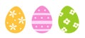 Simple cute Easter egg clipart set. Cute patterned Easter eggs flat vector. Royalty Free Stock Photo