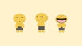 Simple cute emoticon of Yello vector