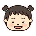 Simple and cute face of a girl smiling with high twin tails