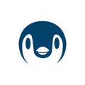 Simple cute face penguin logo design vector symbol illustration Royalty Free Stock Photo