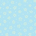 Simple and cute hand-drawn seamless stars background for children`s bedroom, baby nursery, baby clothes, wrapping paper.