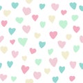 Simple cute heart pastel color doodle seamless pattern background Royalty Free Stock Photo