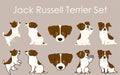 Simple and cute Jack Russell Terrier illustrations set