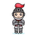 Simple and Cute knight mascot design Royalty Free Stock Photo