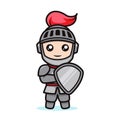 Simple and Cute knight mascot design Royalty Free Stock Photo