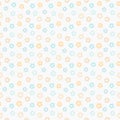 Simple cute pastel pattern. Floral mint seamless kids background.