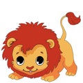 Simple cute playful lion vector clipart