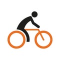 Simple Cycling Sport Figure Symbol Vector Illustration