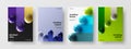 Simple 3D balls booklet illustration bundle. Minimalistic annual report design vector concept composition. Royalty Free Stock Photo