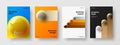 Simple 3D balls postcard illustration set Royalty Free Stock Photo