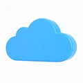 Simple 3D blue cloud illustration graphic element on transparent background Royalty Free Stock Photo