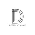 Simple D letter abstract outline design logo Royalty Free Stock Photo