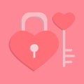 Simple 3D Padlocks and Key Love Valentine\'s Day