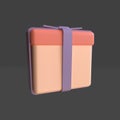 simple 3d render gifts box for valentine with soft pastel color