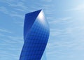 Simple 3D skyscrapers over blue sky