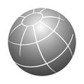 Simple 3d vector illustration design element. 3D globe grey colo Royalty Free Stock Photo