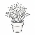Simple Daffodil Coloring Page For Children