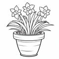 Simple Daffodil Coloring Page For Children
