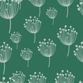 Simple dandelion silhouette seamless pattern. Blowball botanical background. Abstract floral wallpaper