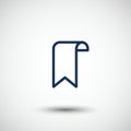 Simple dark blue bookmark icon on a light gray background. The design features a Royalty Free Stock Photo